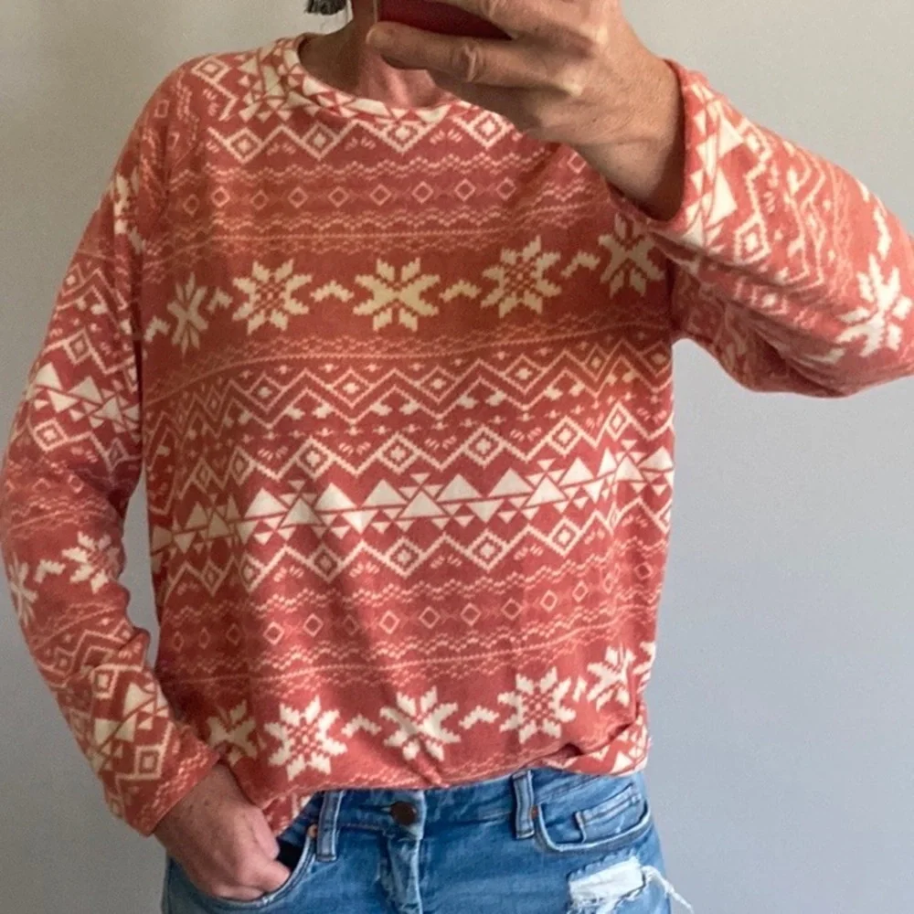 Brushed Hacci Fair Isle Long Sleeve Top - Picture 3 of 9